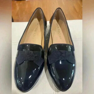 Jack Rogers Ginny Bow Black Patent Leather Loafer Size 6M